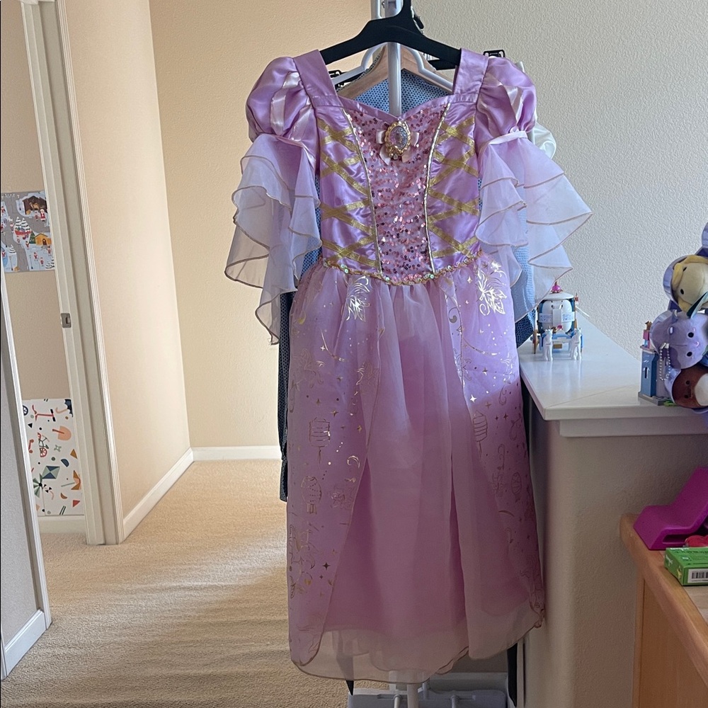 Disney Purple Rapunzel Princess Dress Halloween Costume Party Dress for Kids